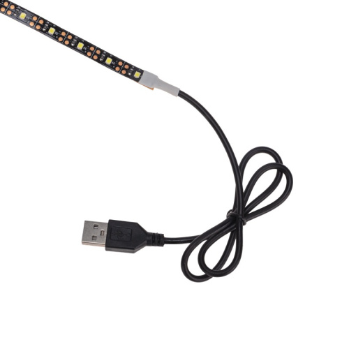 картинка Лента светодиодная 5В,  SMD2835, 4,8Вт/м,  60 LED/м,  2700K,  8мм,  2м,  с USB коннектором,  черная,  IP20 LAMPER от магазина Сантехстрой