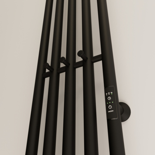 картинка Полотенцесушитель электрический INARO 1500х240 правый, скр.монтаж, СНШ, черный матовый(RAL 9005), (Ferrum, 8 крючков), Маргроид от магазина Сантехстрой