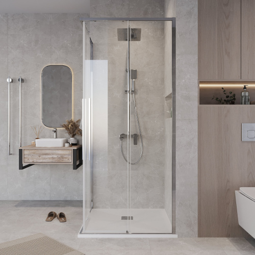 картинка Душ.ограждение 300.K33.01.8070.10.00 Galaxy (80*70*195) хром, стекло прозрачное, 2 места от магазина Сантехстрой