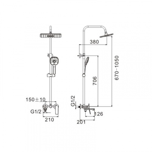 картинка Душевая система BELZ (B24533) от магазина Сантехстрой