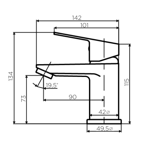 картинка D4002100 Prime смеситель для умывальника от магазина Сантехстрой