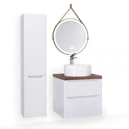 картинка Зеркало Jorno Wood 60 Wood.02.60/ТК с подсветкой с бесконтактным выключателем от магазина Сантехстрой