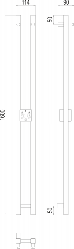 картинка Полотенцесушитель Terminus Стойка электро DUO проф 1600 от магазина Сантехстрой
