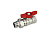 картинка Кран шаровой, R259D, 1/2", 1/2", ВН, ручка-бабочка красная, хромированный, с разъемным соединением от магазина Сантехстрой
