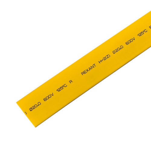 картинка Трубка термоусаживаемая ТУТ нг 20,0/10,0мм,  желтая,  упаковка 10 шт.  по 1м REXANT от магазина Сантехстрой