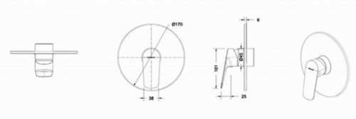 фото смеситель для душа bravat rhein pb8429564bw-eng черный матовый
