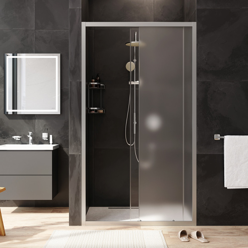 картинка W90G-110-1-195MM Gem Solo Дверь душевая 110х195, стекло матовое, профиль матовый хром от магазина Сантехстрой