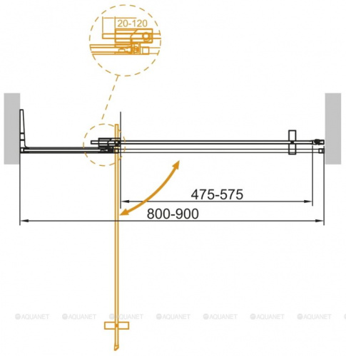 картинка Душевая дверь Cezares Slider B-1-80/90-GRIGIO-Cr от магазина Сантехстрой