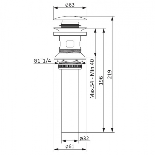 картинка 210610000 Option, длинный донный клапан, хром от магазина Сантехстрой