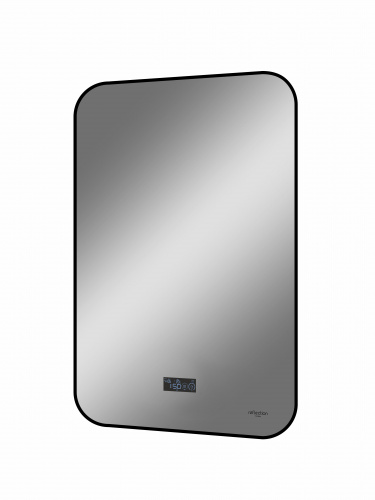 картинка Зеркало Reflection Shadow с фоновой подсветкой, сенсором, диммером, часами и подогревом 600х800 от магазина Сантехстрой