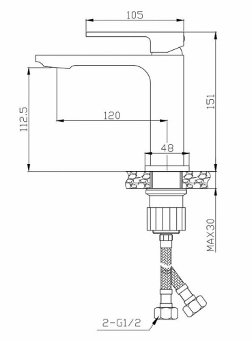 картинка Смеситель для раковины BelBagno Luce LUC-LVM-NERO Черный матовый от магазина Сантехстрой