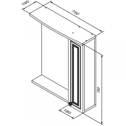 картинка M41MPR0751WG Palace One, зеркало, частично зеркальный шкаф, правый, 75 см, с подсветкой, белый, глян от магазина Сантехстрой