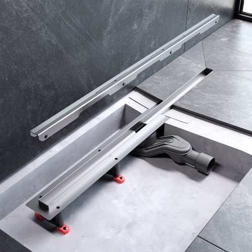 картинка W01SC-S11-080-05SB MasterFlow Трап для душа линейный универс затвор Slim line 80см цвет сталь мат от магазина Сантехстрой