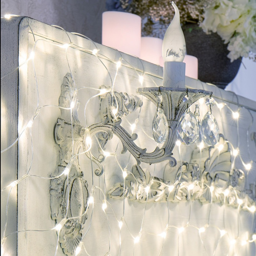 картинка Гирлянда Сеть 1,8х1,5м,  прозрачный ПВХ,  180 LED Белые от магазина Сантехстрой