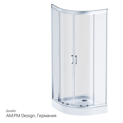 картинка W90G-401-080WT Gem душевое ограждение 80х80, стекло прозрачное, профиль матовое серебро, без поддона от магазина Сантехстрой