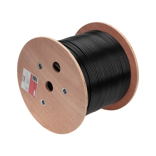 картинка Кабель витая пара U/UTP,  CAT 6, PE,  4PR,  23AWG, OUTDOOR, SOLID,  черный,  305м REXANT от магазина Сантехстрой