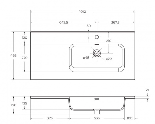картинка Керамическая раковина, чаша справа BelBagno BB1000ETL-R от магазина Сантехстрой