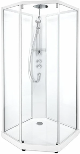 картинка Душевая кабина IDO Showerama 10-5 Comfort 100x100 профиль серебристый, стекло прозрачное 131.404.208.314 от магазина Сантехстрой