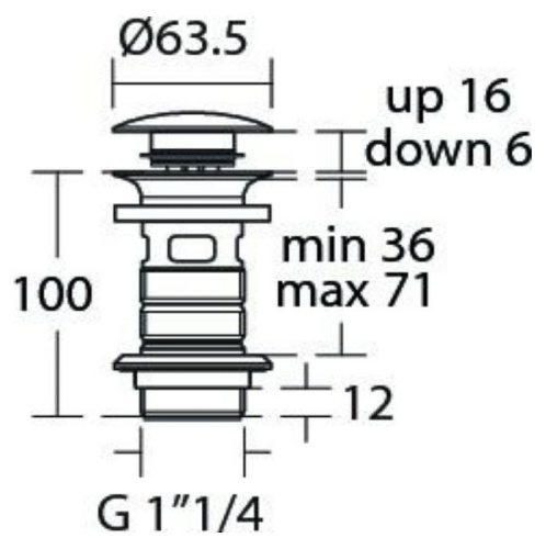 картинка Донный клапан Ideal Standard E1482XG Click-Clack Черный шелк от магазина Сантехстрой