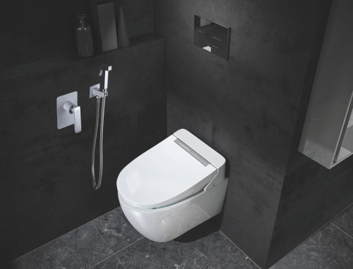 картинка Гигиенический душ со смесителем Rose R1605F, белый/хром от магазина Сантехстрой