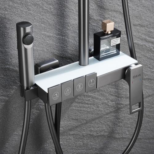 картинка Душевая система Black&White Universe UK5012MG 5012MG Gun Metal от магазина Сантехстрой