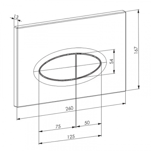 картинка Клавиша смыва DK матовый хром Rhein.Marx (DB1399002) от магазина Сантехстрой