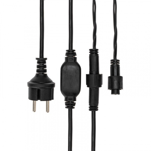 картинка Гирлянда Айсикл (бахрома) светодиодный,  4,0 х 0,6 м,  черный провод КАУЧУК,  230 В,  диоды белые,  128 LED NEON-NIGHT от магазина Сантехстрой