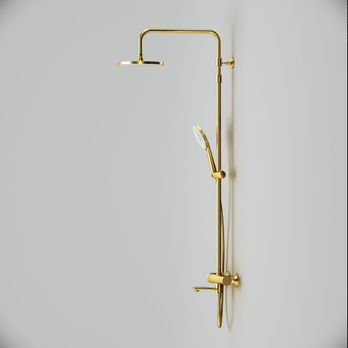 картинка F0785A599 X-Joy, душ.система:  см-ль д/ванны/душа с ТМС, душ.штанга,верх.душ 220мм, руч.душ, золото от магазина Сантехстрой