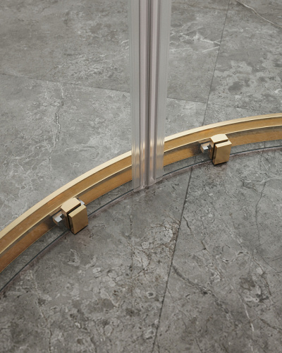 картинка Душевой уголок Cezares Molveno 110x110 MOLVENO-R-22-90+20-C-BORO-IV профиль Брашированное золото стекло прозрачное от магазина Сантехстрой