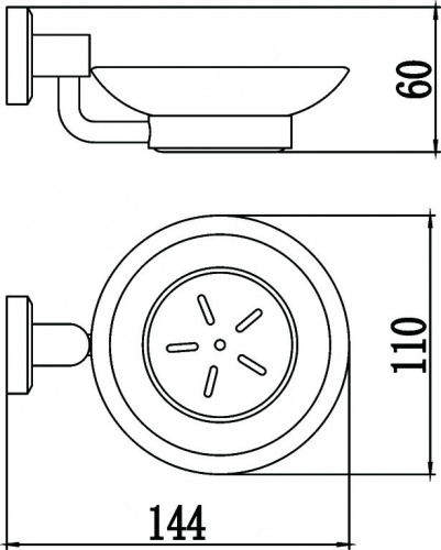 картинка Мыльница стеклянная с настенным держателем Savol 95 (S-009559) от магазина Сантехстрой