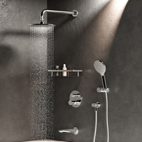 фото ft85a3rh10 x-joy, набор: встроеный см-ль д/в/душа с тмс, верхний душ 220 мм, излив, ручн.душ, хром