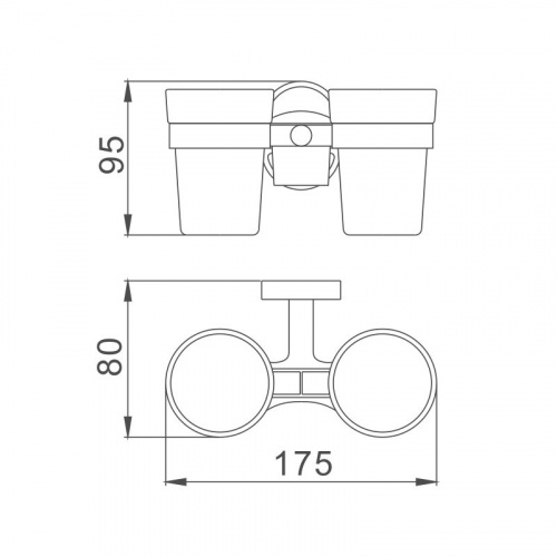 картинка Стакан для ванной комнаты двойной Haiba хром (HB1908) от магазина Сантехстрой