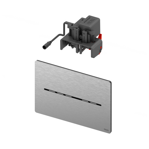 картинка TECEsolid. Металическая панель смыва для унитаза TECEsolid с бесконтактной активацией, от сети 12 В, нерж.сталь, сатин (с покр. отпечатков пальцев) от магазина Сантехстрой