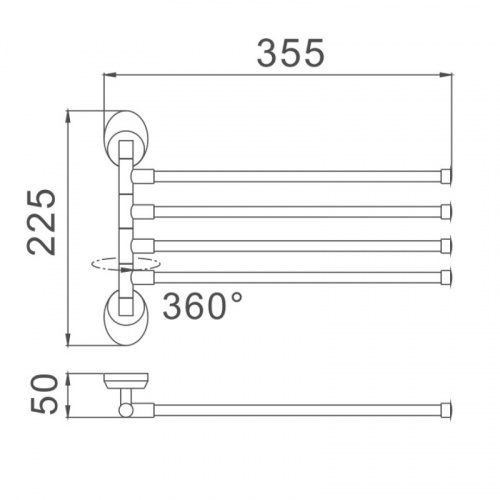 картинка Полотенцедержатель Haiba хром (HB1614) от магазина Сантехстрой