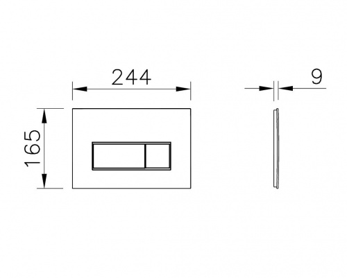 картинка 740-2311 Панель смыва Root Square, мат. черн. от магазина Сантехстрой