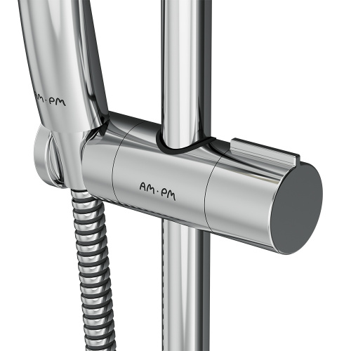 картинка F0190100 Gem душ.комплект: ручн.душ 3 ф-ции d 110 мм, штанга 700, шланг 1 750 мм, хром, шт. от магазина Сантехстрой