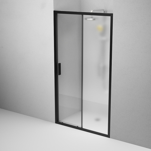 картинка W90G-110-1-195BM Gem Solo Дверь душевая 110х195, стекло матовое, профиль черный матовый от магазина Сантехстрой