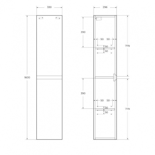 картинка Шкаф подвесной BelBagno KRAFT-1600-2A-SC-CG-L Cemento Grigio от магазина Сантехстрой