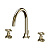 фотография gattoni trd смеситель для раковины на 3 отверстия, ручки paris, высота излива 143,5 мм., с донным клапаном, цвет золото 24к