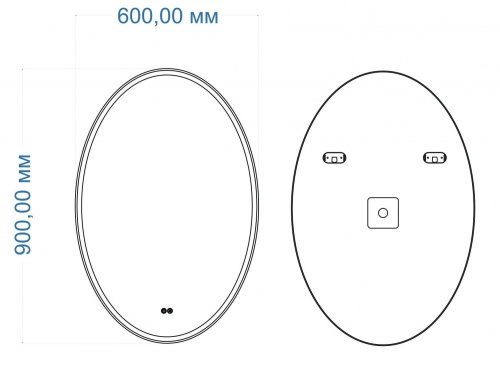 картинка Зеркало с подсветкой и подогревом "Palermo 600x900" AM-Pal-600-900-DS-F-H от магазина Сантехстрой