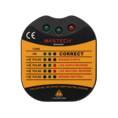 картинка Тестер розеток MS6860D MASTECH от магазина Сантехстрой