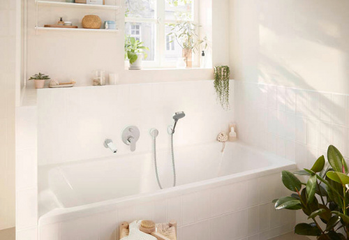 картинка HG Rebris S Смеситель для ванны, однорычажный, скрытого монтажа, монтаж с iBox universal, хром от магазина Сантехстрой