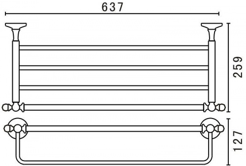 картинка Полка для полотенец Art&Max Antic Crystal AM-E-2622SJ-Do Золото от магазина Сантехстрой