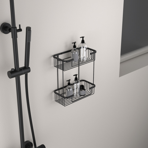 картинка Полка двойная Timo Saona черный (13083/03) от магазина Сантехстрой