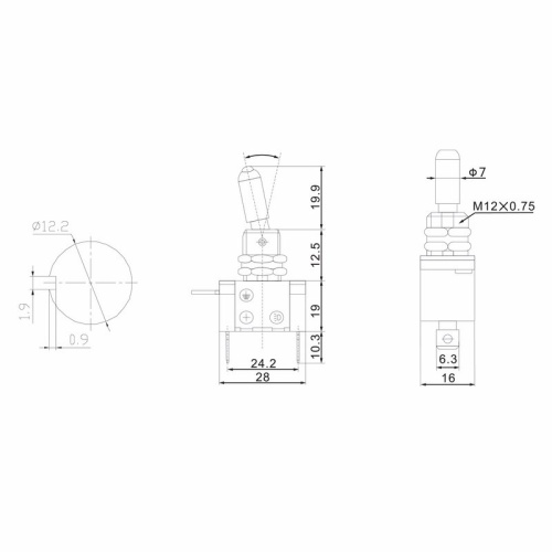 картинка Тумблер 12V 20А (3c) ON-OFF однополюсный с зеленой LED подсветкой (ASW-07D) REXANT от магазина Сантехстрой