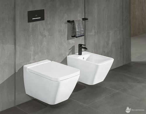 картинка Клавиша смыва Villeroy&Boch ViConnect 922169AN Черная матовая от магазина Сантехстрой