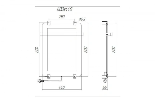 картинка Полотенцесушитель электрический ALLEN BRAU INFINITY, стекло 600x440мм, черный матовый 8.21000.31 321127 00321127 от магазина Сантехстрой