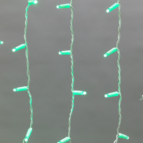 картинка Гирлянда Айсикл 4,8х0,6 м,  с эффектом мерцания,  белый ПВХ,  176LED,  цвет: Зелёный,  230В от магазина Сантехстрой