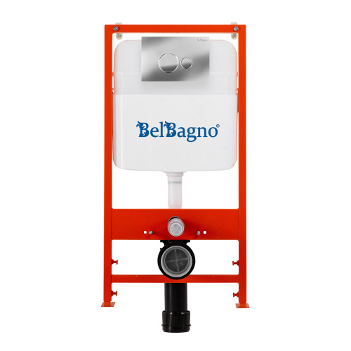 картинка Комплект 2 в 1 Система инсталляции для унитазов BelBagno BB026 с кнопкой смыва BB081CR от магазина Сантехстрой