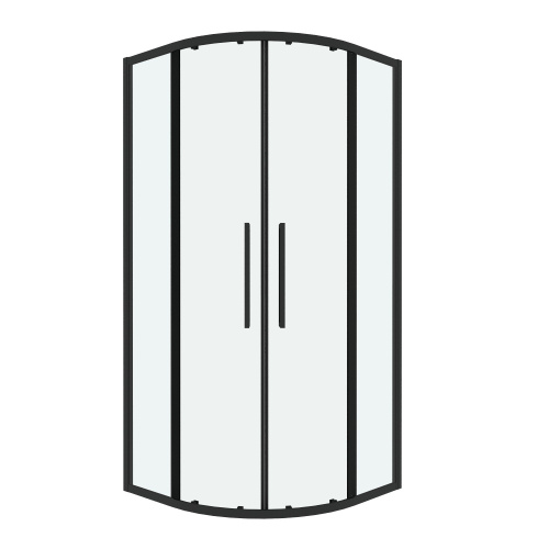 картинка Душ.ограждение 301.K33.02.9090.21.00 Cosmo (90*90*195) полукруг,раздвижн,черн.матов,стекло прозрачн от магазина Сантехстрой